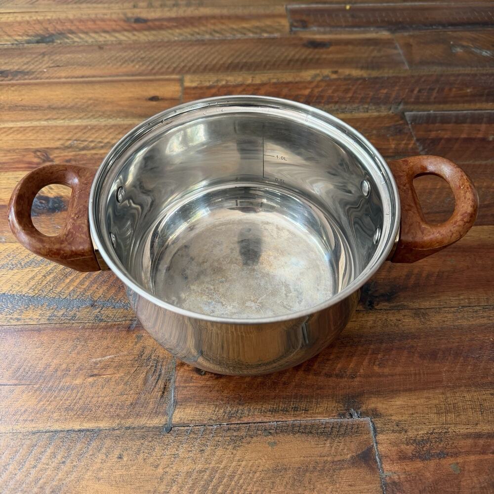Uniware 1.5L Stainless Steel Sauce Pot Brown Handles Encapsulated Base No Lid